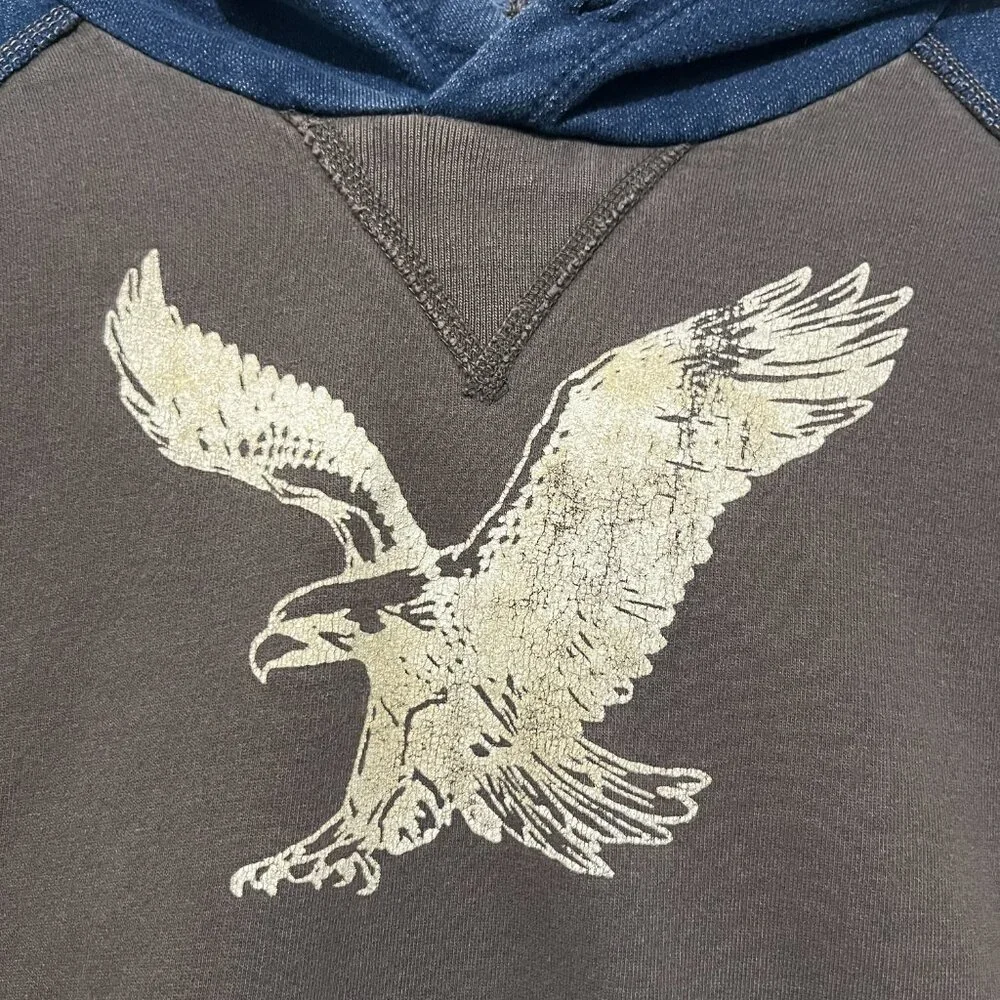 American Eagle AEO Mens Y2K Grunge Hoodie M Skater 2010s Streetwear Indie Sleaze